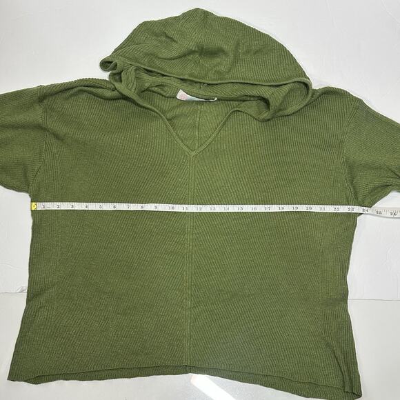 Free People Beach Ribbed Knit Sweater Set Slouchy Oversized Top Cozy Green Sz S - Picture 11 of 16